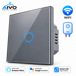 AIVO Smart Wi-Fi Touch прекинувач за бојлер 20A – стаклен панел